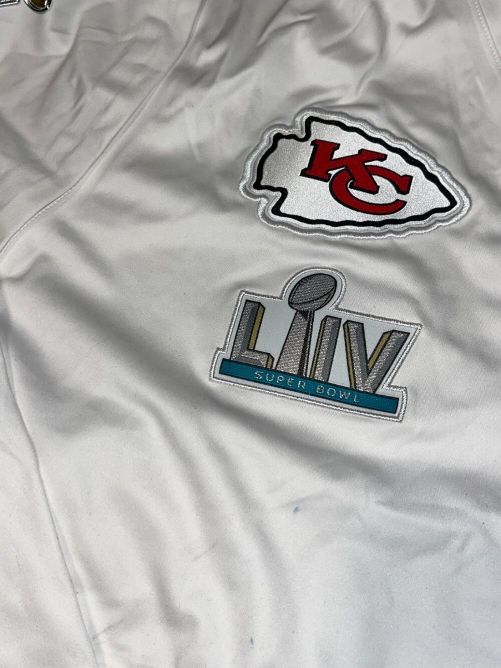 Nike men's hooded pullover vest Kansas City Chiefs Super Bowl 54 LIV *small spot - Picture 8 of 9